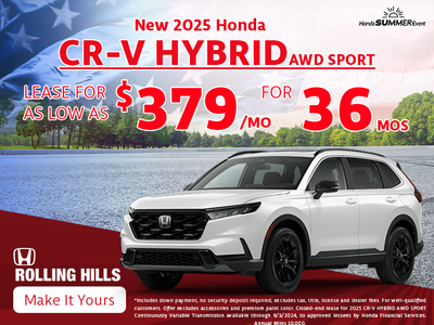New 2025 Honda CR-V Hybrid - Lease for $379/36 Months!