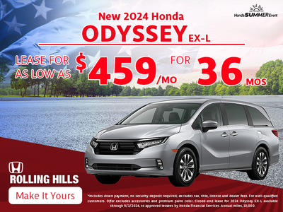 New 2024 Honda Odyssey - Lease for $459/36 Months!