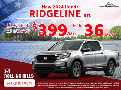 New 2024 Honda Ridgeline - Lease for $399/36 Months!